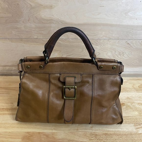 Fossil Handbags - Fossil Vintage Revival Satchel in Saddle Brown Leather